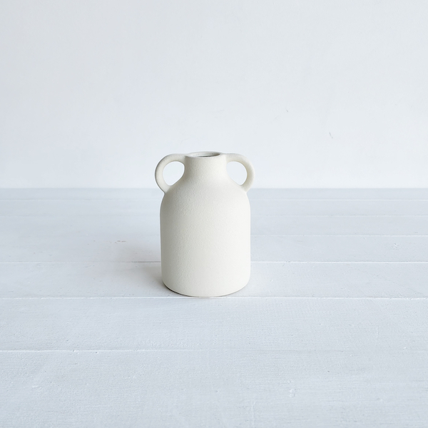 Ceramic Handle Budvase - Ivory